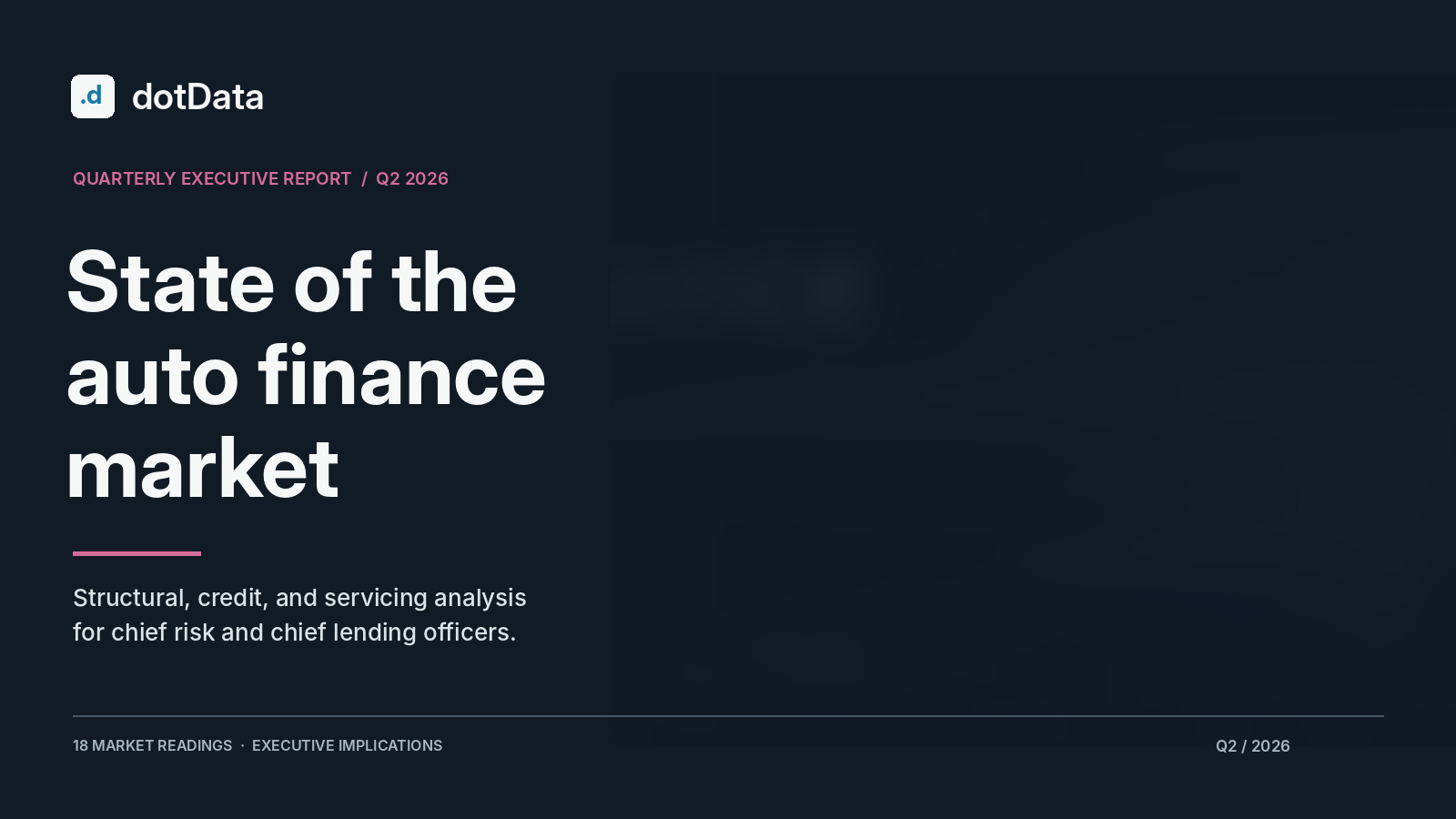 State of the Auto Finance Market Q2 2026 report cover